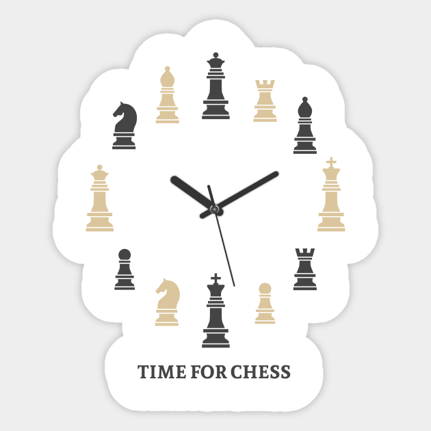 Time for Chess Sticker by Printadorable